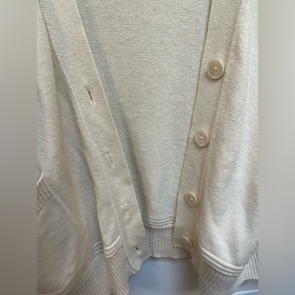 Nordstrom Cardigan - Cashmere/ Cotton Button Down Cardigan Beige XL Cabin Core - Picture 6 of 11